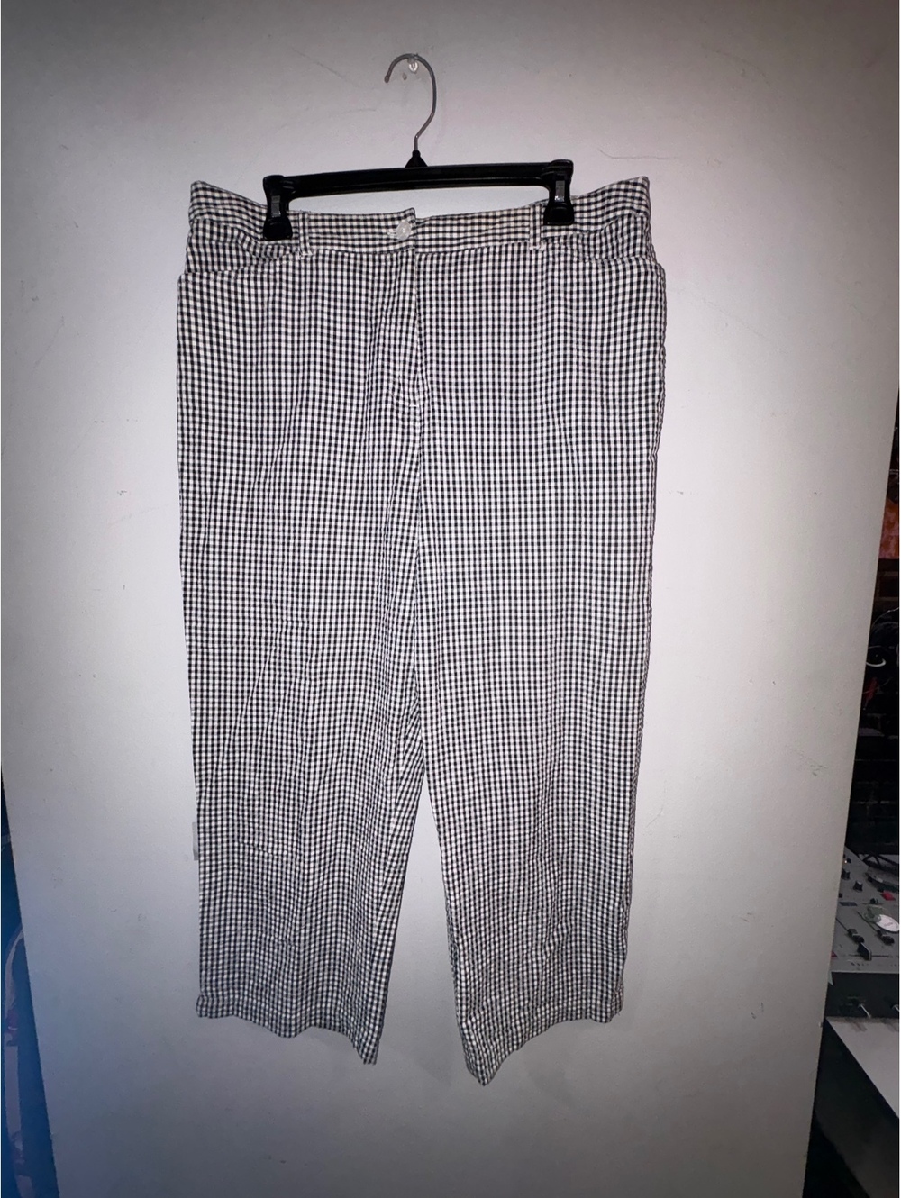 Appleseed's Black and White Gingham Cotton Pants Size 14